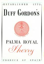 Etiqueta Duff Gordon Palma Royal Sherry