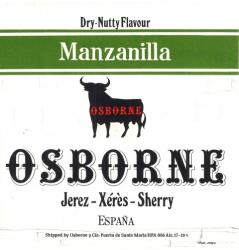 Dry nutty Flavor MAnzanilla, Osborne, Jerez-Xeres-Sherry 