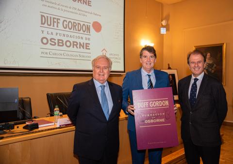 Duff Gordon y la Fundación de Osborne, libro presentado en Madrid por Tomas Osborne, Ignacio Osborne y el autor Carlos Cólogan